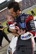 Sam Hornish Jr. and his daughter Addison at Chicagoland